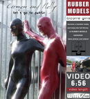 Carmen & Nelly in let`s go to public video from RUBBERMODELS